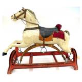 Vintage rocking horse, 38" H.