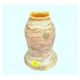 6" Quezal gold Aurene and alabaster threaded shade