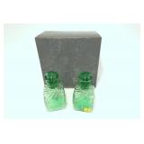 2- 5.25" Steuben Pomona green colognes, "Camphor"