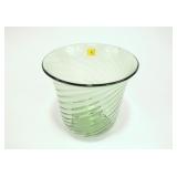 7" Steuben Pomona green vase, signed Fleur-de-Lis