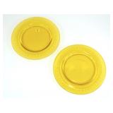 2- 8.5" Steuben Bristol yellow etched plates,