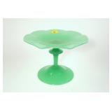 5" Steuben jade compote, 7" diameter, signed