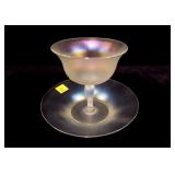 4 5/8" Verre de soie sherbet and under plate,