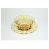 4.25" Amber bowl and under plate, No. 2362,