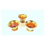 Lot of three Steuben gold Aurene salts,