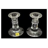 Pair of 4.25" Steuben Teardrop candlesticks