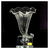 6.25" Steuben Cornucopia vase No. 7735, signed