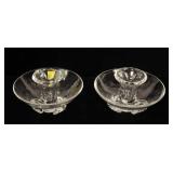 Pair of 3.5" Steuben candlesticks, signed