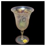 6" Hawkes Verre de soie etched goblet No. 1044,