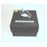 Steuben Dove with Olive Branch, with bag and box,