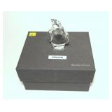 Steuben Penguin, with bag and box, signed