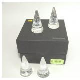 Set of four Steuben Holiday Trees No. 3723,