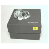 Steuben Buffalo (Bison), with box and bag, signed