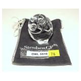 Steuben Owl No. 5516, with bag, signed