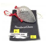 Steuben Pinecone ornament with bag