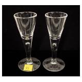 Pair of Steuben 5" Teardrop sherry glasses