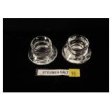Pair of Steuben open salts, signed