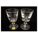 Pair of 4.75" plain goblets, signed