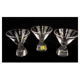 Set of three 3 7/8" Steuben Teardrop cocktail