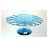 8" Blue compote, not signed
