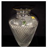10" Waterford Arrington gold crystal vase, signed
