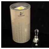 Swarovski silver crystal bell with box