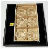 Set of six Bohemian salts and spoons in original