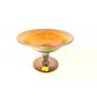 4" Gold Aurene compote, signed "Aurene 1983"