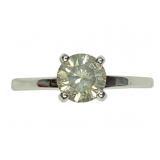 10K White gold round brilliant cut diamond
