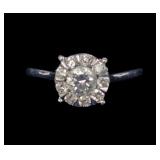 14K White gold brilliant cut diamond solitaire