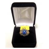 14K Yellow gold and sterling lapis lazuli