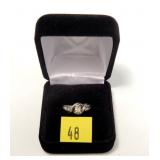 Sterling silver diamond solitaire, approx. 20 pts.