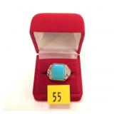 Sterling silver turquoise ring, size 10
