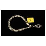 Heavy sterling silver bracelet with diamond accent