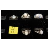 5- Sterling silver rings