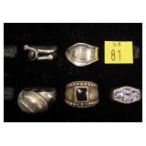 5- Sterling silver rings