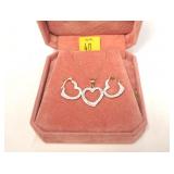10K Yellow gold heart shaped necklace and earrings