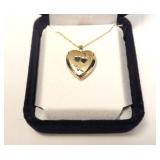 Sterling silver heart shaped locket necklace