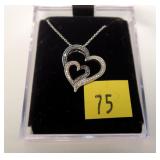 Sterling silver blue and white diamond