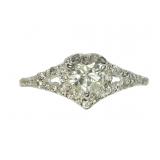 14K White gold heart shaped brilliant cut diamond