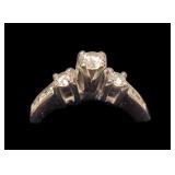 14K White gold diamond solitaire