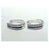 10K White gold blue and white diamond