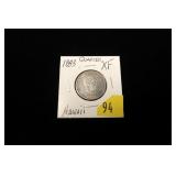 1883 Hawaii quarter dollar (Hapaha), XF