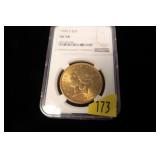 1904-S $20 Gold Liberty Double Eagle, NGC slab