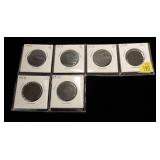 6- U.S. large cents: 1806, 2- 1818, 2- 1819, 1820
