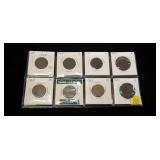 8- U.S. 2-cent pieces: 2- 1864, 6- 1865