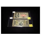 2- $.50 Fractional currency notes, 3rd and 4th
