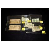 Lot of Confederate bond coupons, 6 pcs.