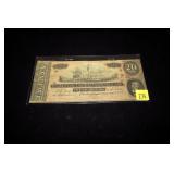 $20 Confederate States note dated February 17,