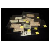 Lot of Confederate bond coupons, 10 pcs.